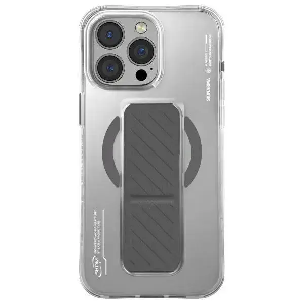 Skinarma case Axon iPhone 16 Pro Max 6.9" Magnetic Charging + Grip Stand titanium