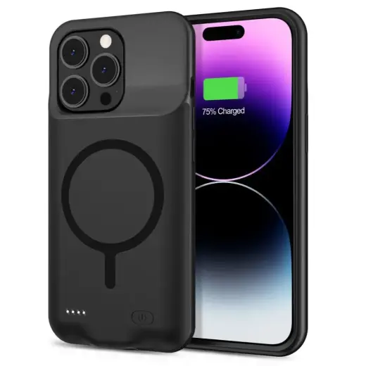 Tech-Protect PowerCase case for iPhone 15 Pro Max with MagSafe and 8500mAh power bank - black