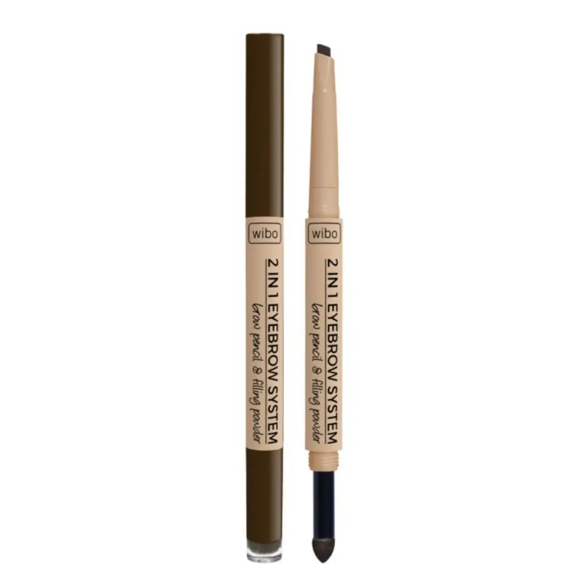 Wibo, 2 in 1 Eyebrow System, Eyebrow Cream  Pencil, Powder & Brush 3-In-1, 3, Dark Brown, 0.2 g