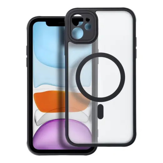 FULL MATTE MAG COVER telefono dėklas su MagSafe palaikymu iPhone 11 juodas