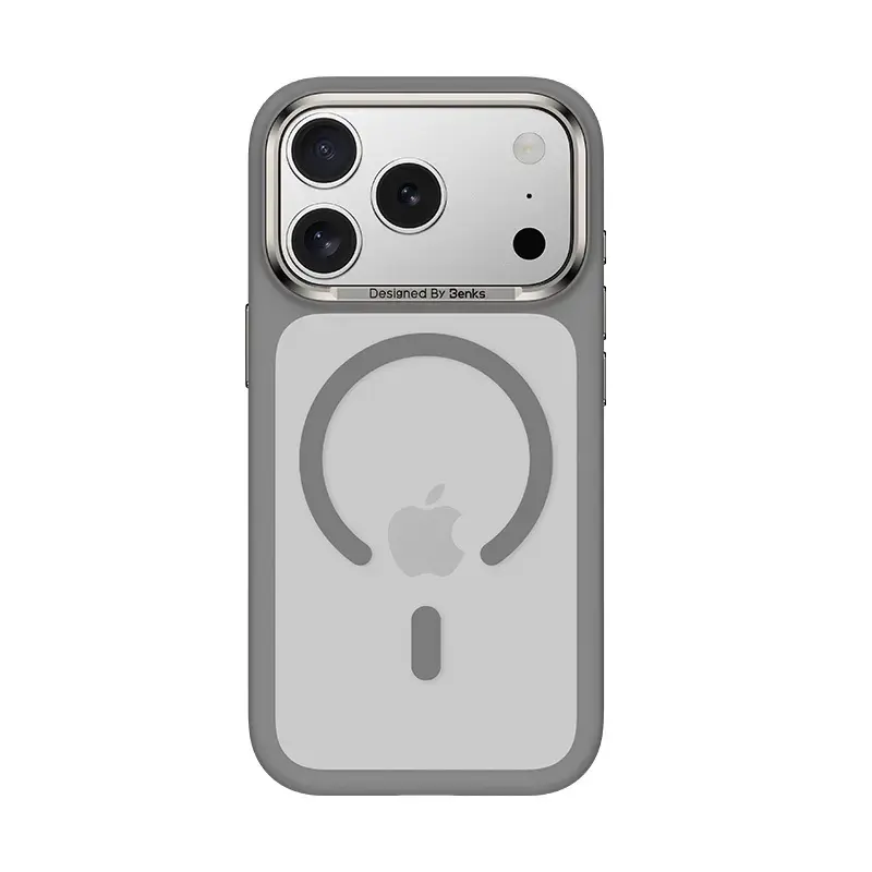 Benks Magnetic Mist Metal Frame maciņš telefonam iPhone 17 Pro Max pelēks