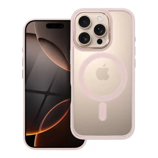 Color Edge Mag phone case with MagSafe support for iPhone 16 Pro pink
