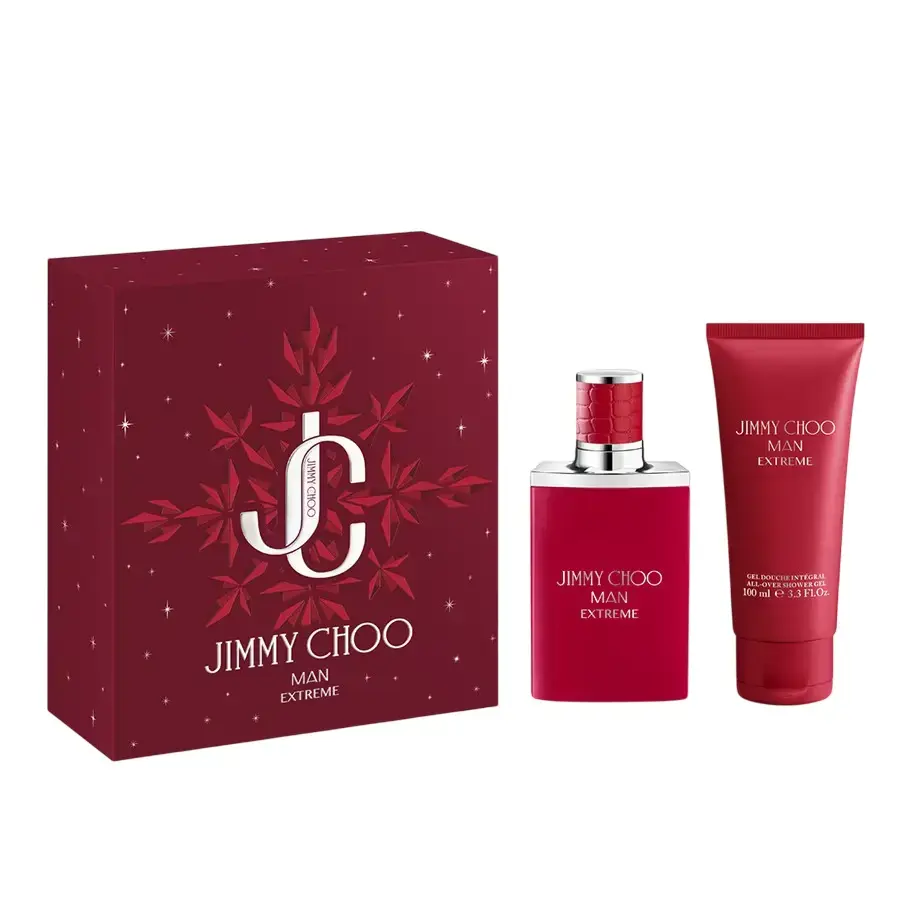 Set Jimmy Choo: Man Extreme, Eau De Parfum, For Men, 50 ml + Man Extreme, Shower Gel, For Hair & Body, For All Skin Types, 100 ml