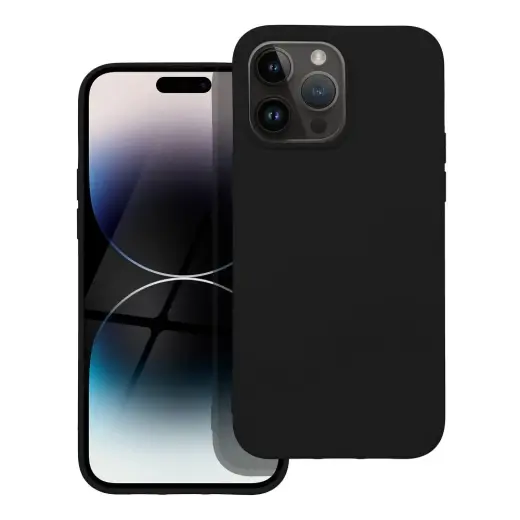 Silicone telefono dėklas iPhone 14 Pro Max juodas