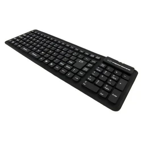 ESPERANZA EK126K SILICONE WIRED KEYBOARD FOR TABLETS AND COMPUTERS BLACK