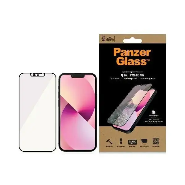 PanzerGlass E2E Anti-Bluelight iPhone 13 Mini 5,4" Case Friendly AntiBacterial MicroFracture czarny|black Pro2756