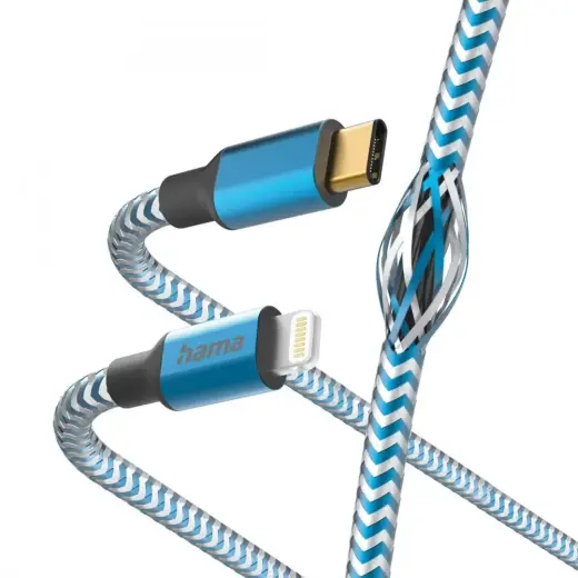 Cable USB reflective c-ltg blue