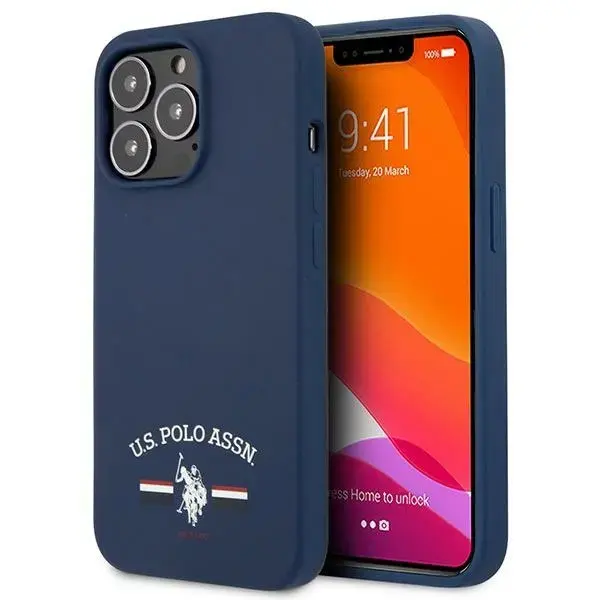 US Polo USHCP13LSFGV iPhone 13 Pro | 13 6,1" granatowy|navy Silicone Collection