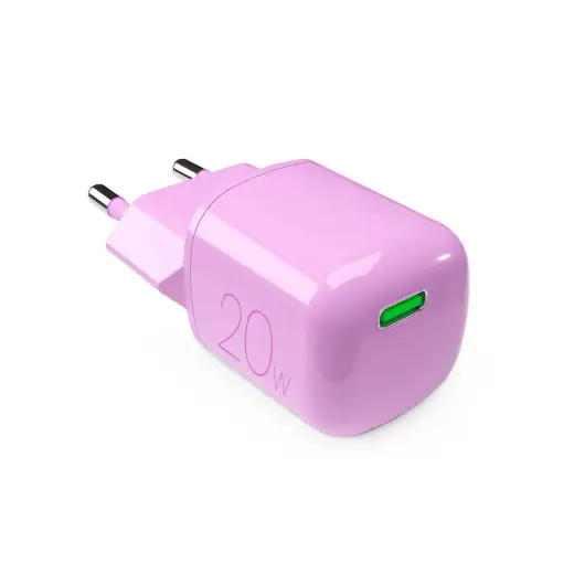 Puro 20W GaN USB-C tīkla lādētājs | 20W | GaN | USB-C | rozā