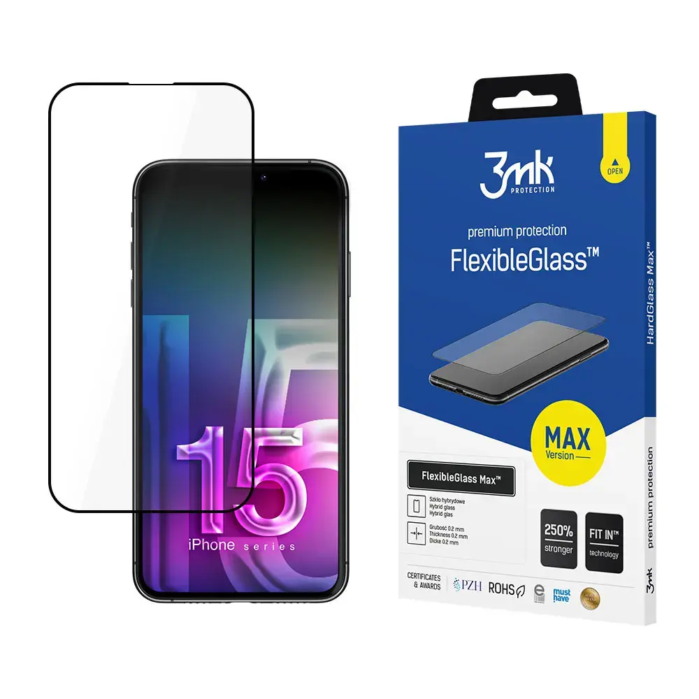 3mk FlexibleGlass aizsargstikls telefonam iPhone 15 Pro Max