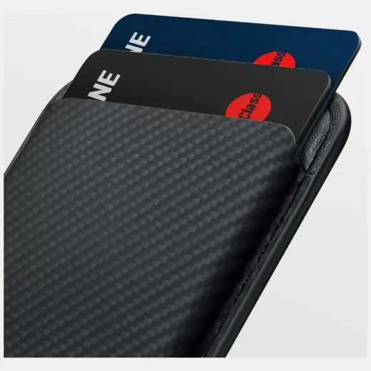 Magnetic wallet PITAKA Woven Wallet MagSafe for phone black grey Foto 10