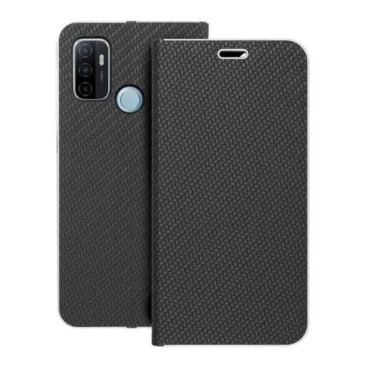 Flip case for Oppo A53 2020 / A53s Luna Book Carbon black
