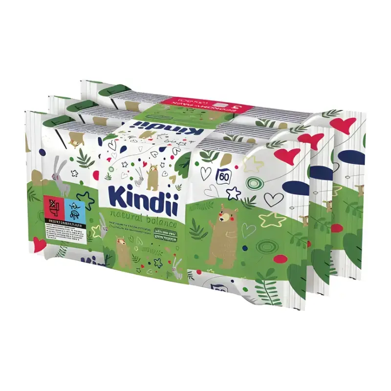 Mitro salvešu komplekts mazuļiem Kindii Natural Balance 3x60 gab.