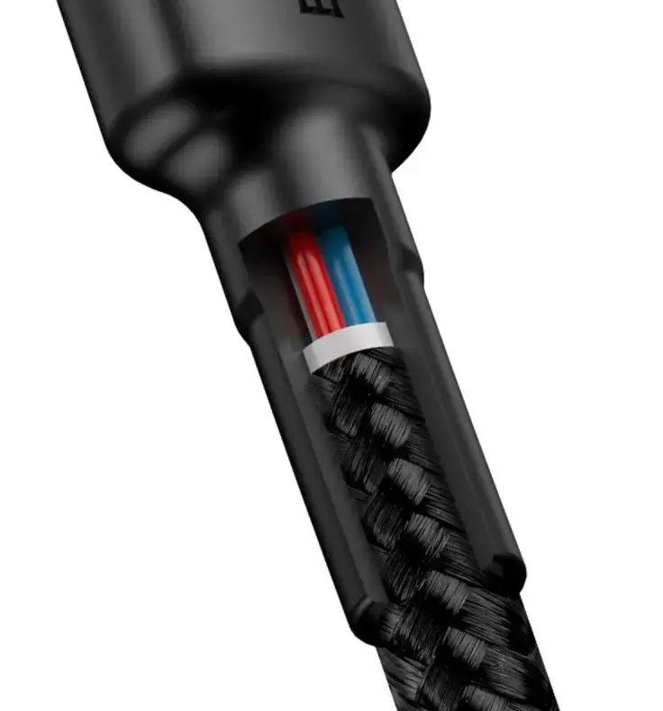 Baseus CATKLF-GG1 Cafule datu pārraides un uzlādes vads | USB-C uz USB-C | 60W | 1m | pelēks, melns (Bojāts iepakojums)
