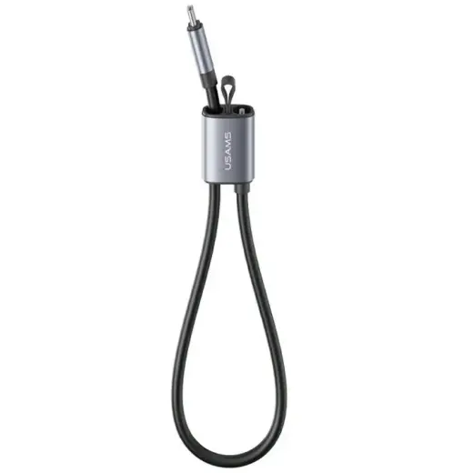 USAMS U97 andmeedastus- ja laadimiskaabel | USB-C kuni USB-C | 60W | 0.3m | hõbedane
