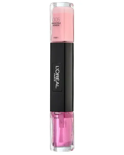 L'Oreal Paris, Infallible, Nail Polish 2-In-1, 005, Irresistible Bonbon, 2 x, 5 ml