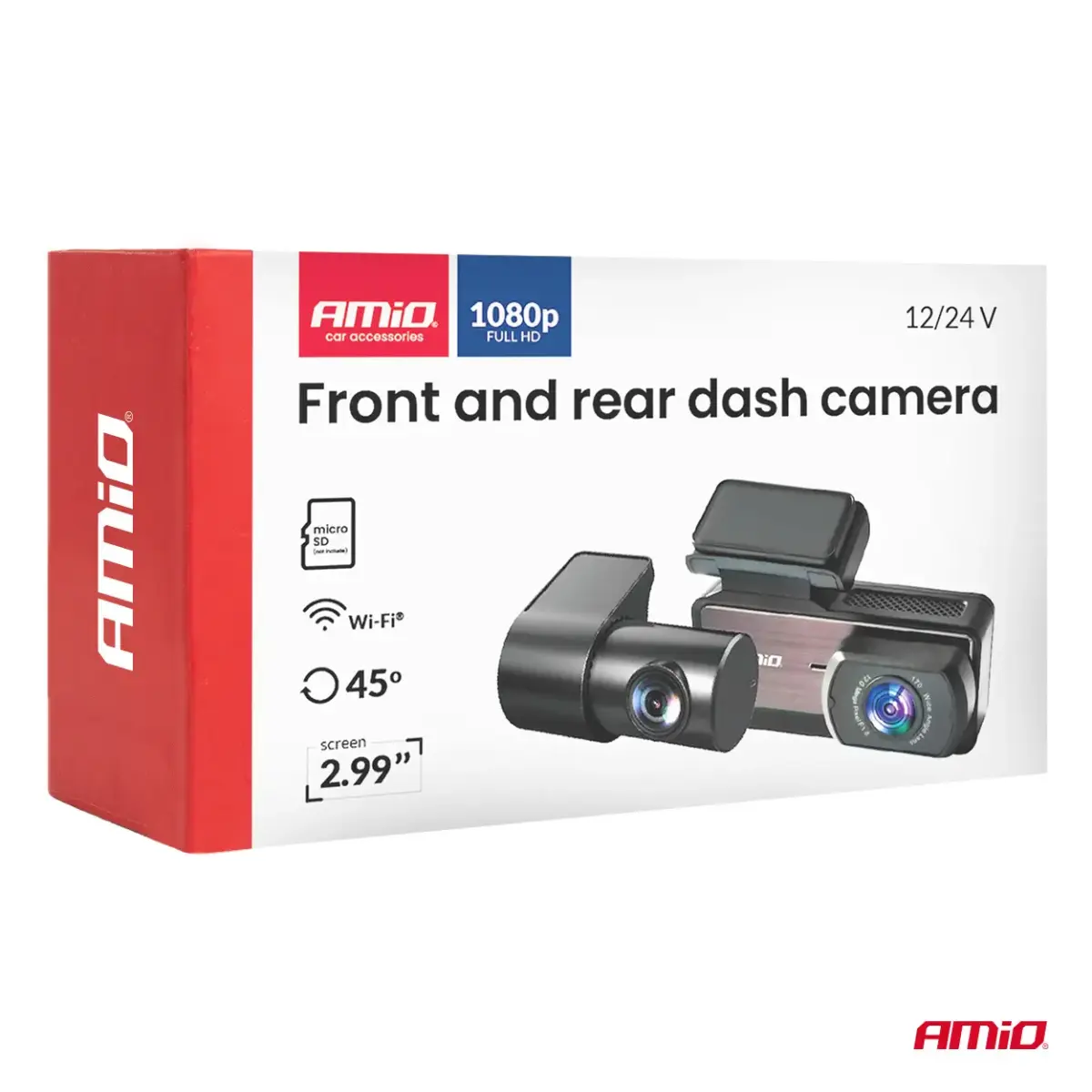 Front and rear dash camera 1K WLAN 256 GB WIFI Full HD AMIO-04799