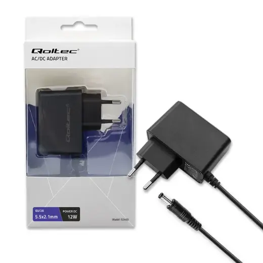 Qoltec Plug-in power adapter PREMIUM 12W | 6V | 2A | 5.5*2.1