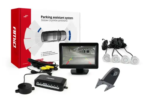 Parking assistant system TFT01 4,3" with HD-502-IR 4 sensors silver