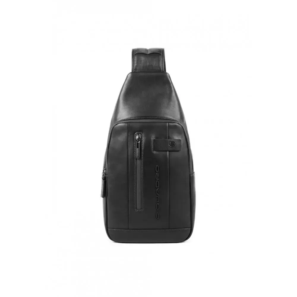 Piquadro, Piquadro, Leather Backpack, Black, Sling Bag, For Men