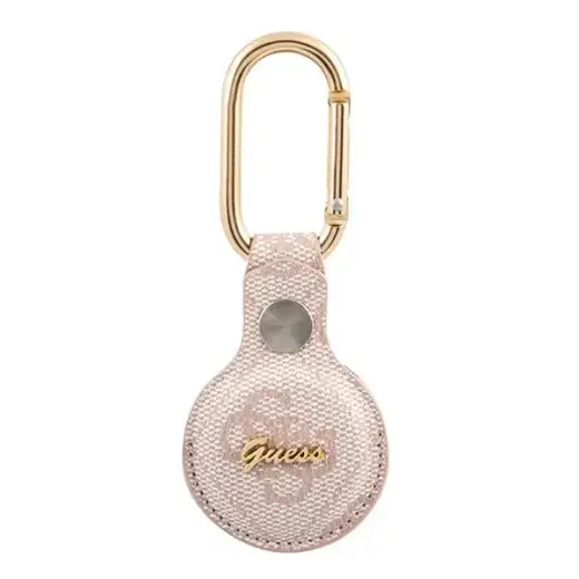 GUATP4GMSRP Guess PU 4G Script Dog Clip AirTag Case Pink