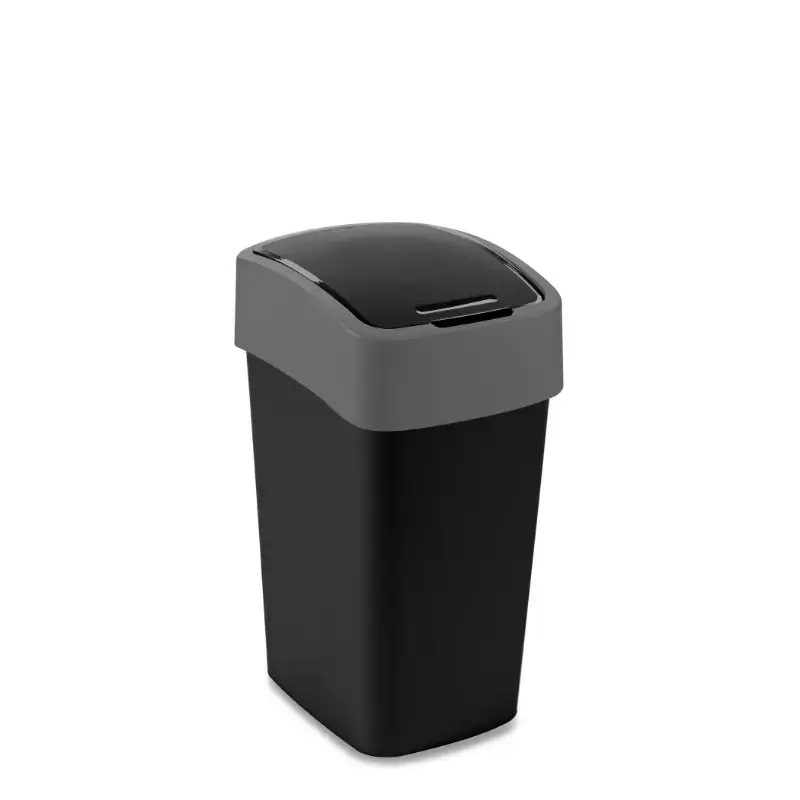 Šiukšlių dėžė Flip Bin, 25L, juoda/sidabrinė