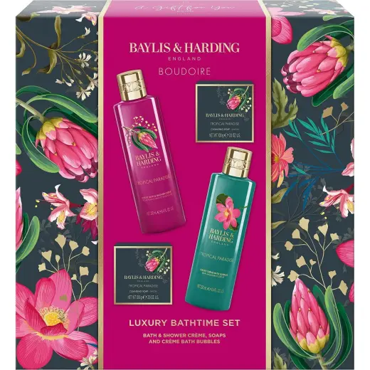 Baylis & Harding, Set Regalo Bellezza, Boudoire Geschenkset - Tropical Paradise 4-tlg (Set per La Cura Del Corpo)