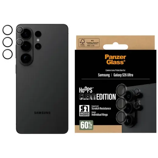 Tempered glass for the camera lens PanzerGlass Hoops Lens Protector for Samsung Galaxy S26 Ultra tra