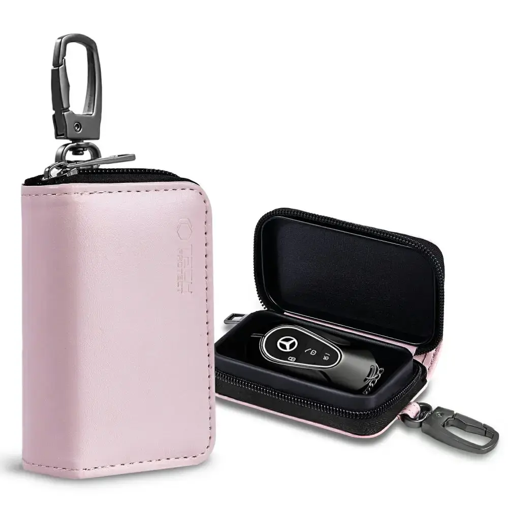 KLATKA FARADAYA TECH-PROTECT KLR300 POUCH KEYLESS RFID SIGNAL BLOCKER CASE PINK