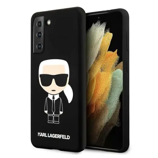 Karl Lagerfeld KLHCS21MSLFKBK S21+ G996 hardcase czarny|black Silicone Iconic