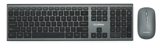 Cliptec Set of multimedia keyboard + optical mouse 1200DPI Slimline Air RZK350 wireless grey