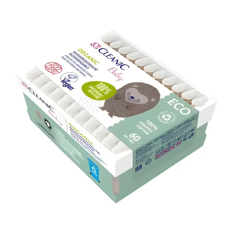 Vates spilventiņi mazuļiem Cleanic Baby Eco 60 gab. papīra iepakojumā