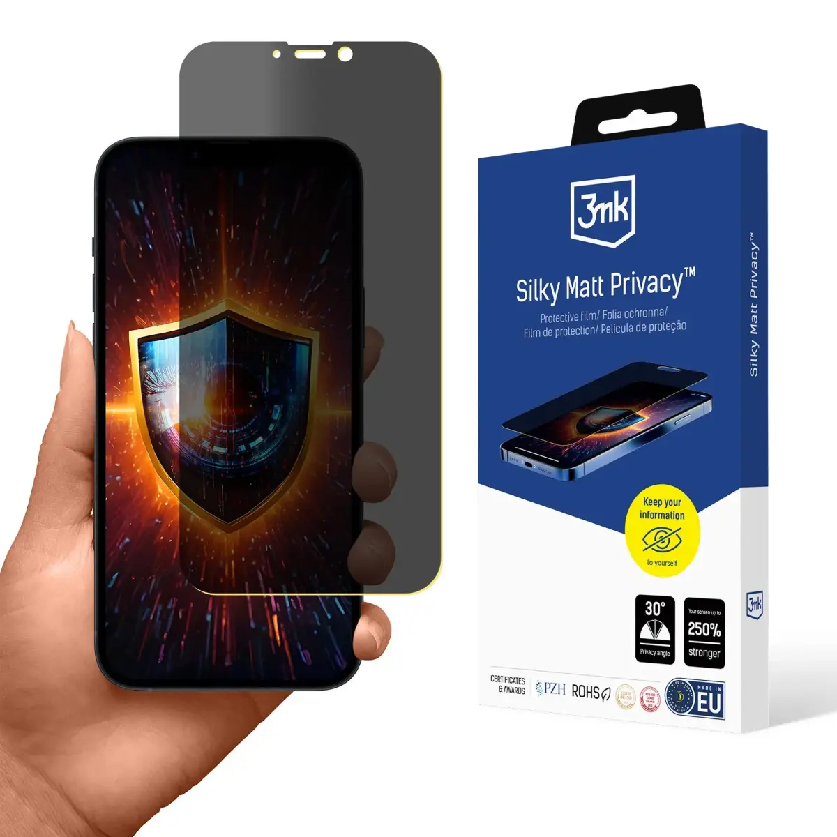 3mk Silky Matt Privacy aizsargplēve telefona ekrānam iPhone 14 Plus (privātuma efekts)