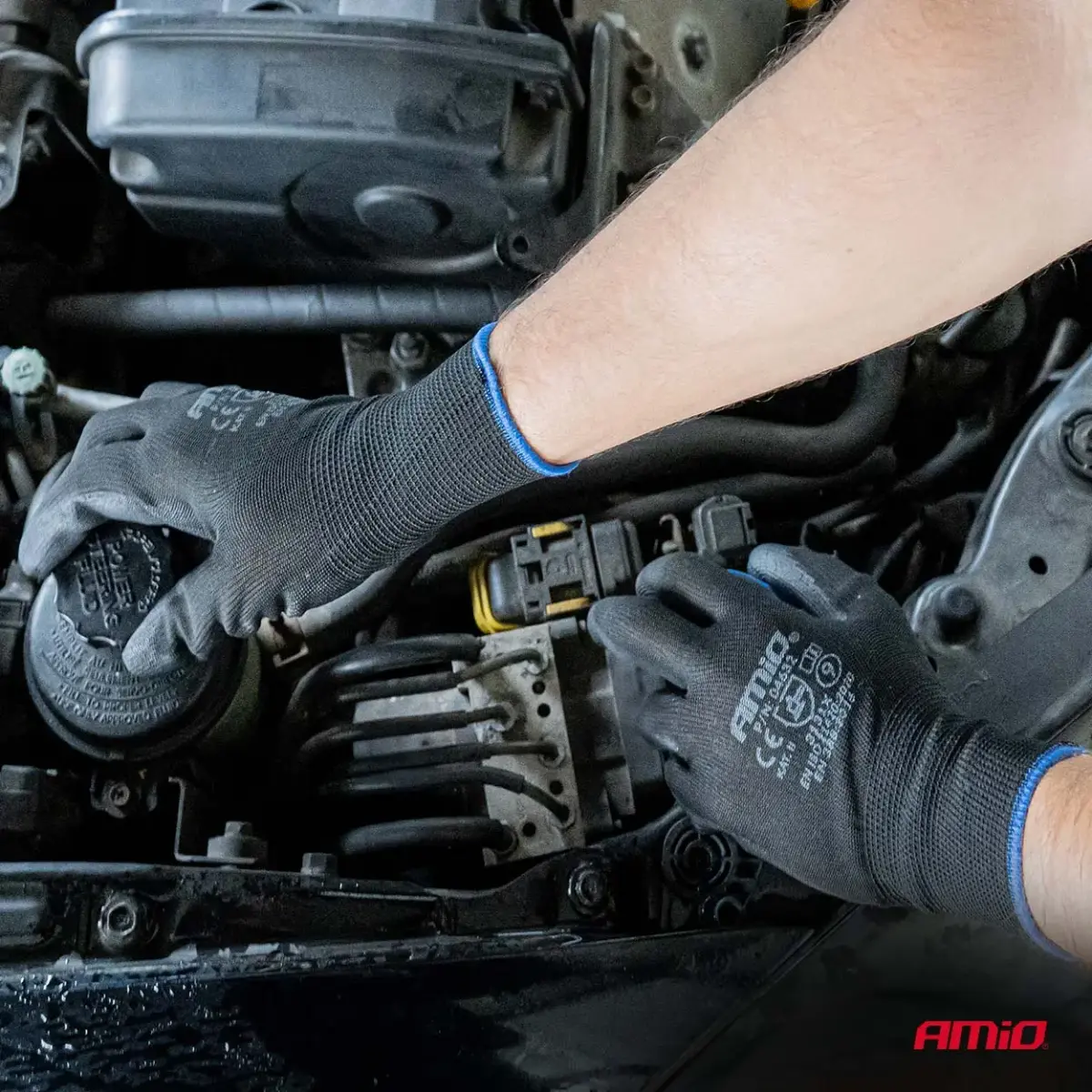 PU Safety gloves 4 pcs Size 9 (2 pairs), 3131X AMIO-04632