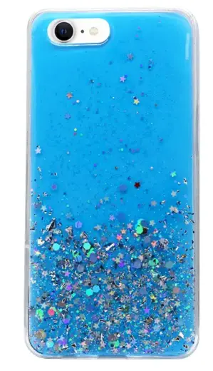Fusion Glue Glitter Back Case Silikona Aizsargapvalks Priekš Samsung A415 Galaxy A41 Zils
