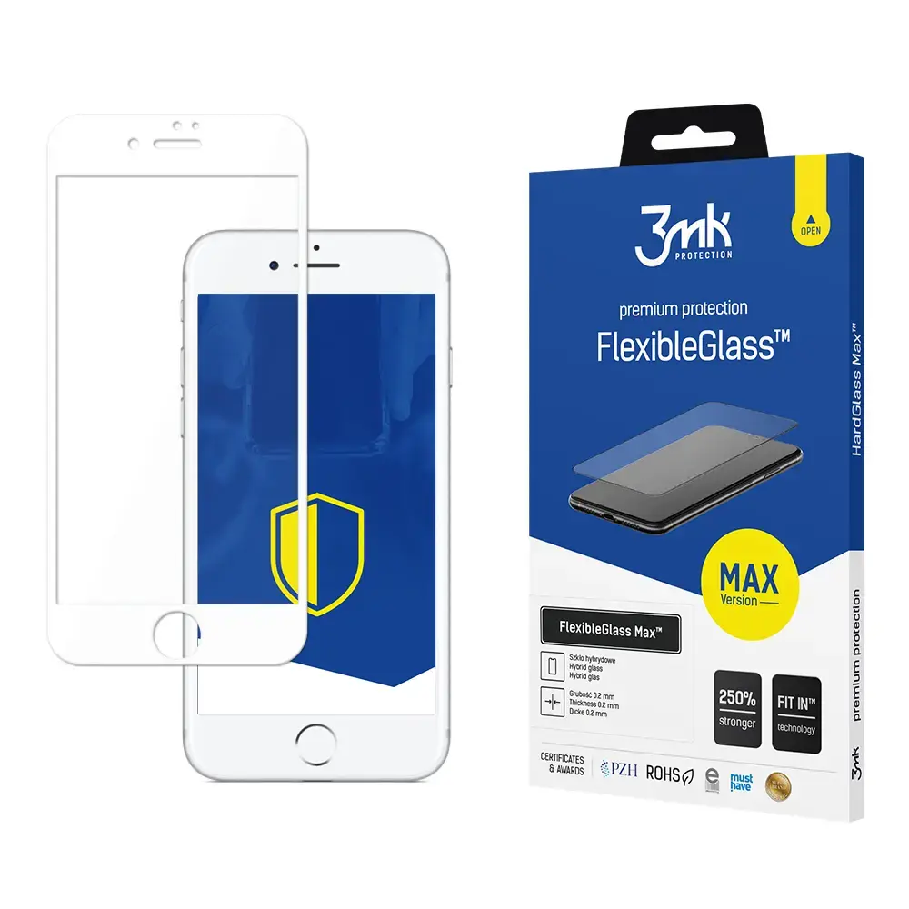 Apple iPhone 7|8 Plus White - 3mk FlexibleGlass Max™ screen protector