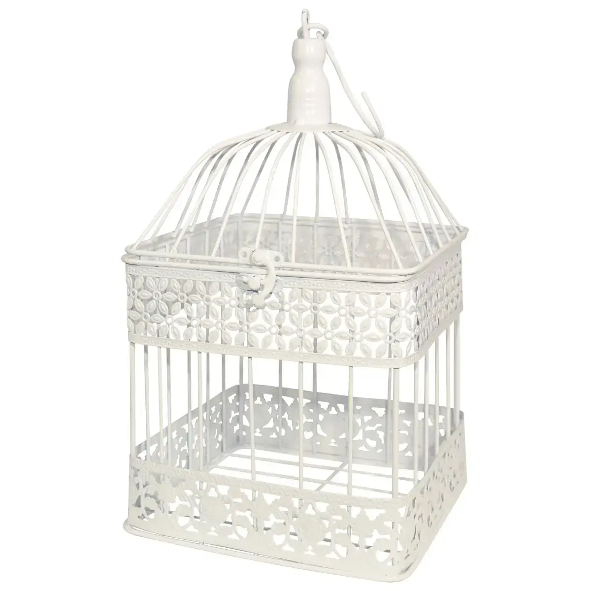BESK Decorative birdcage 18x18x33cm, antique white