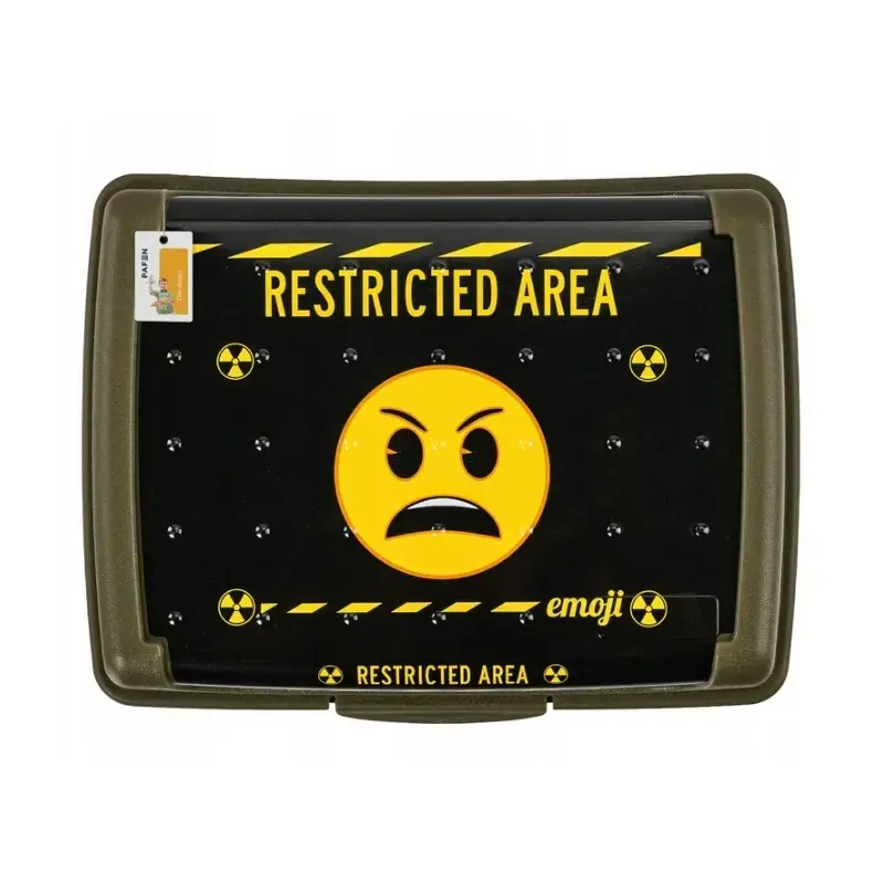 Pārtikas uzglabāšanas trauks deco-click-box midi 1L Carla "Emoji Danger" 17x13x7cm olīvu krāsā