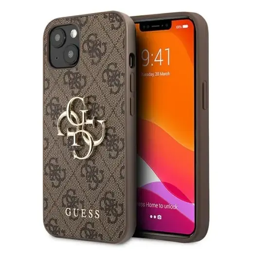 Guess GUHCP13S4GMGBR iPhone 13 mini 5,4"  brązowy|brown hardcase 4G Big Metal Logo