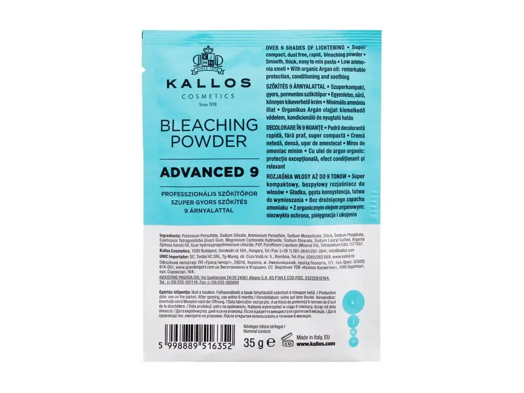 Kallos Cosmetics KJMN Advanced 9 Bleaching Powder Hair Color 35 g