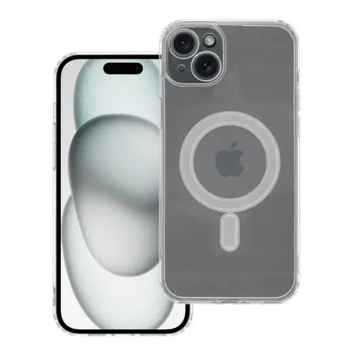 Case for iPhone 15 PLUS Clear Mag Cover compatible with MagSafe (camera protection) transparent