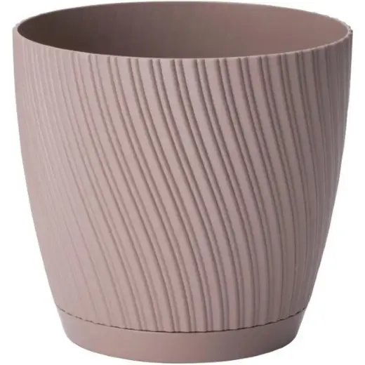 Flower pot Mika with saucer 19cm, brown