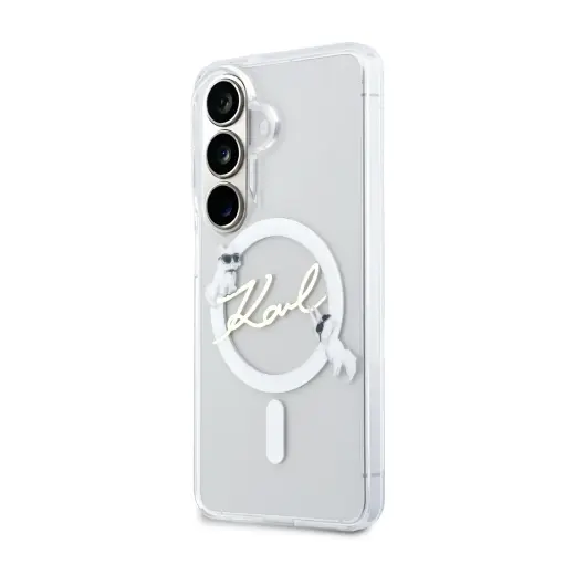 Karl Lagerfeld IML Choupette Karl Script Logo Magnetic Case for iPhone Samsung Galaxy S26 Transparen...