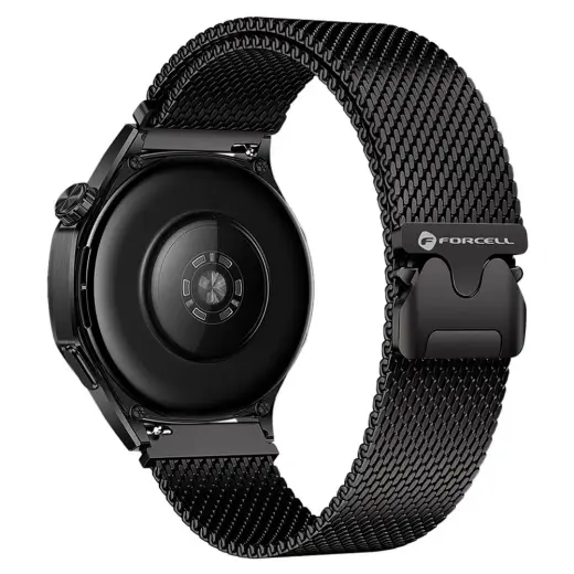 Forcell F-Design FS10 nutikella rihm Samsung Galaxy Watch (22 mm) jaoks | roostevaba teras | must