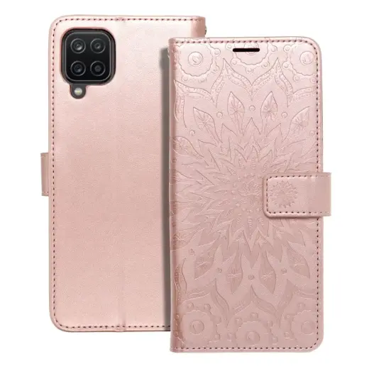 MEZZO mandala grāmatveida maciņš telefonam Samsung Galaxy A12 (A125) | M12 (M127) rozā