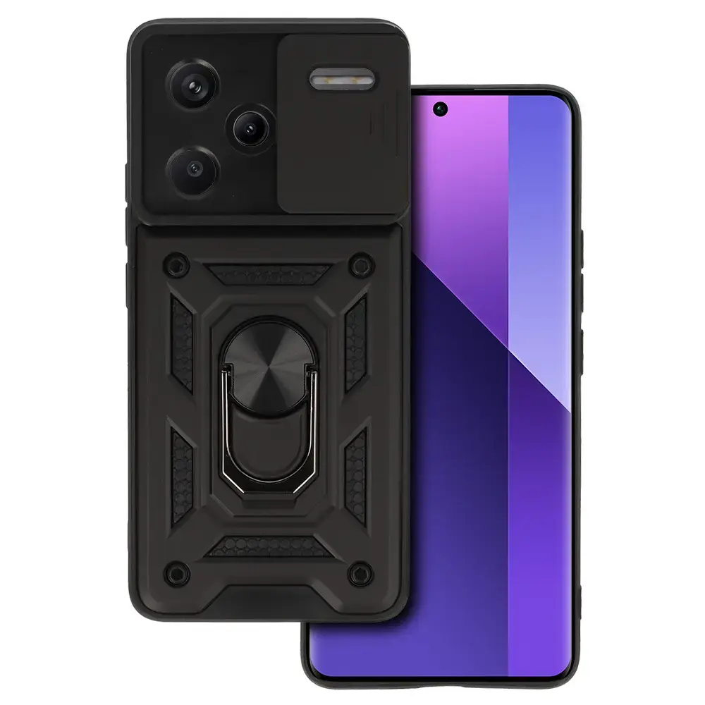 Slide Camera Armor Case for Xiaomi Redmi Note 13 Pro Plus 5G Black
