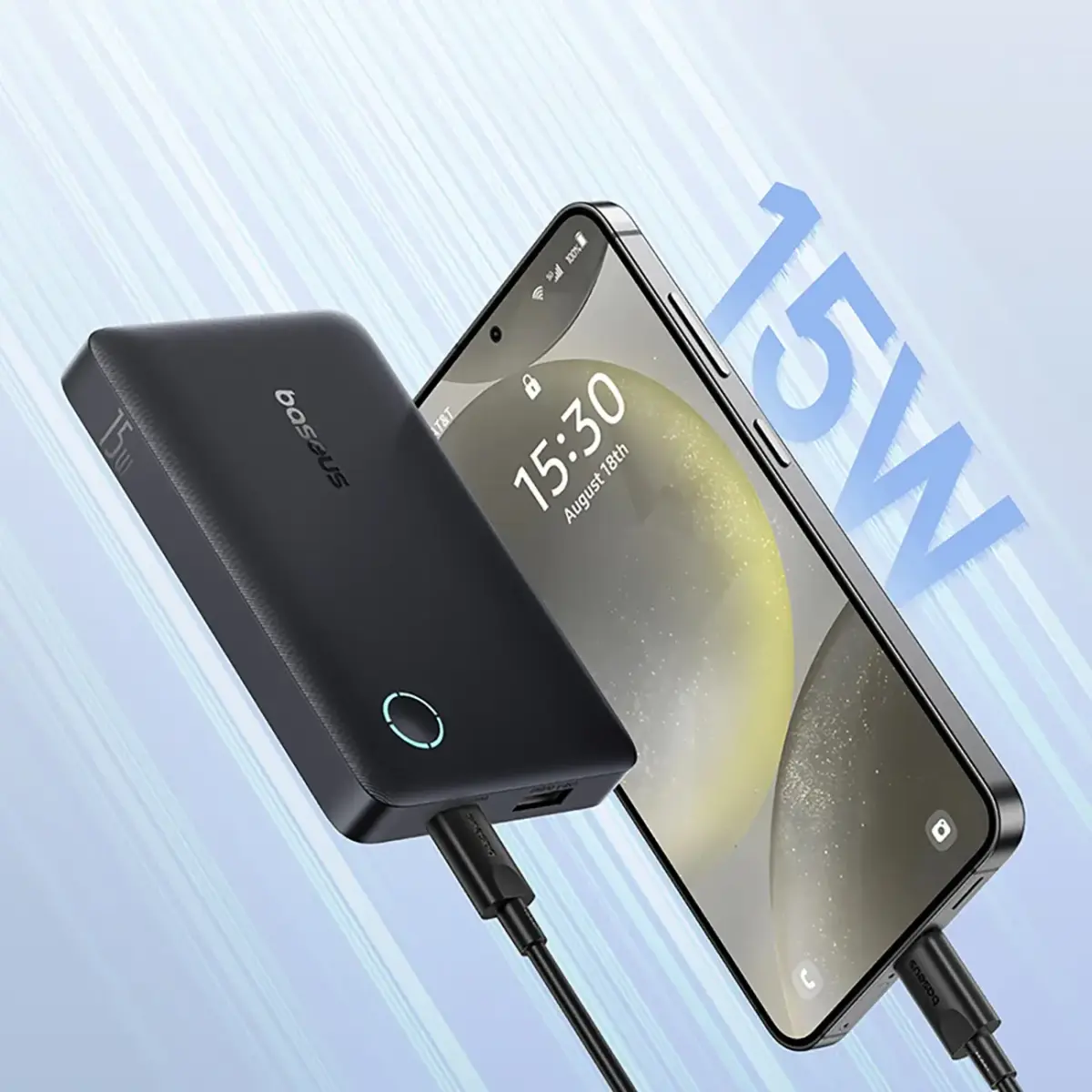 Baseus EnerFill FP11 Power Bank 10000mAh 15W (with black Simple USB-C - USB-C 20V/3A 30cm cable) - black