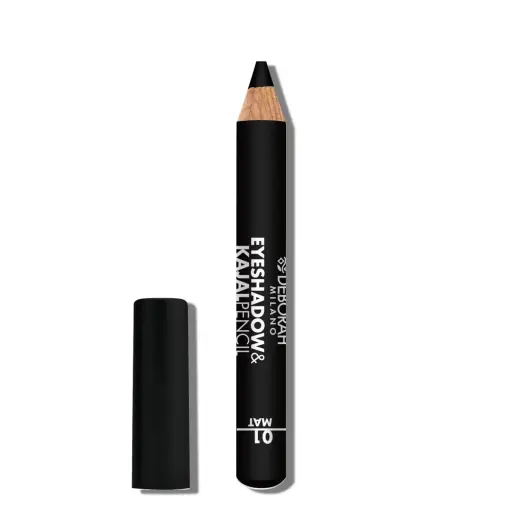 Deborah, Deborah, Blending, Matt, Eyeshadow & Kajal Eyeliner 2-In-1, 01, Black, 2 g