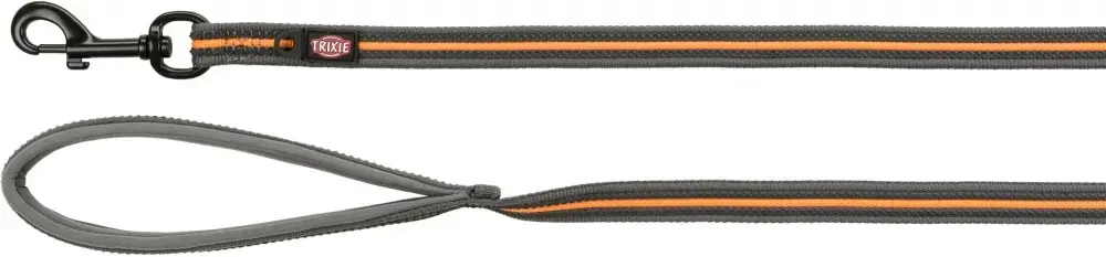 Pavada : Trixie Fusion tracking leash, rubberised, M–XL: 3 m|17 mm, graphite|papaya