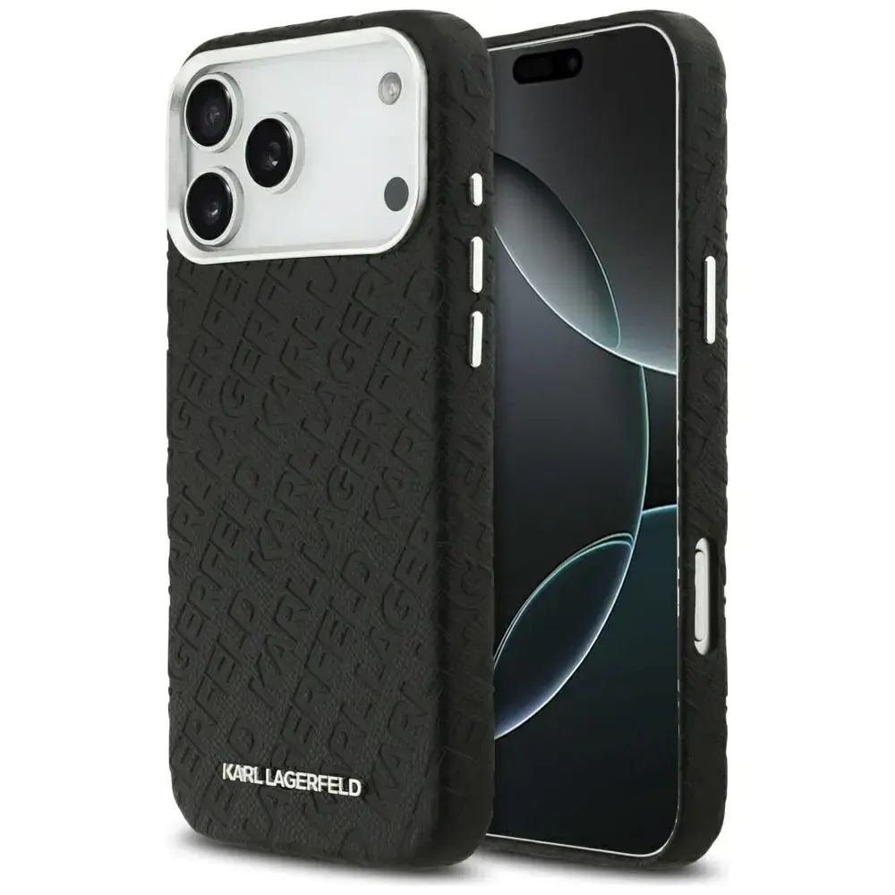 Karl Lagerfeld FW Stamped Karl MagSafe Case for iPhone 17 Pro Max Black